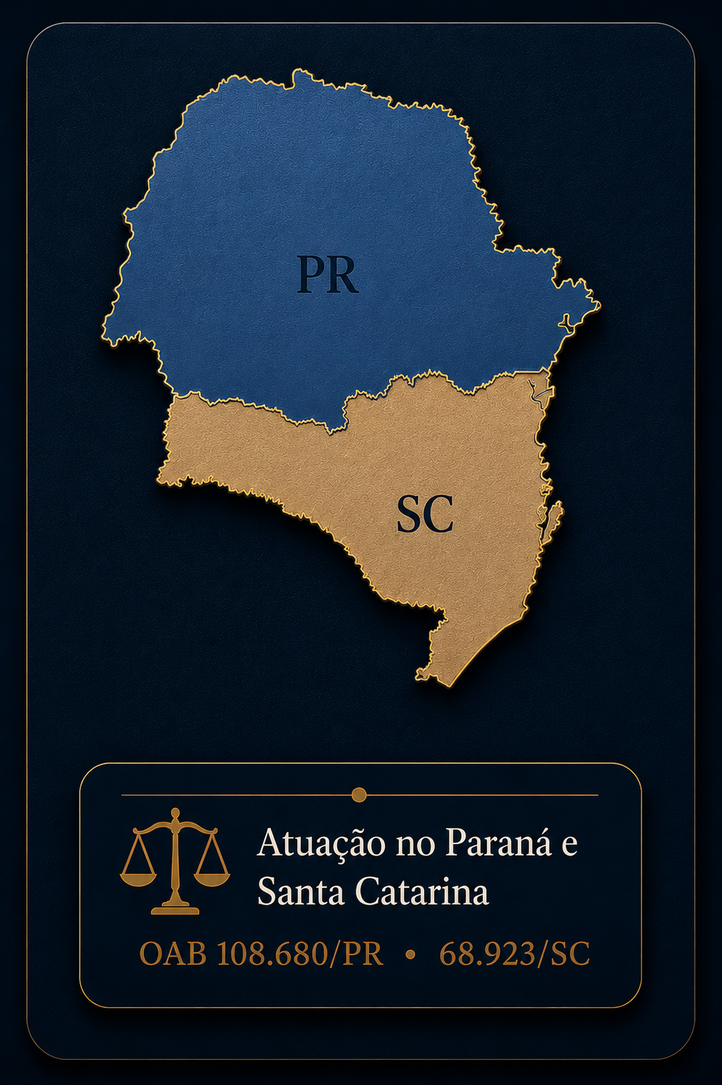 Mapa de atuação Paraná e Santa Catarina